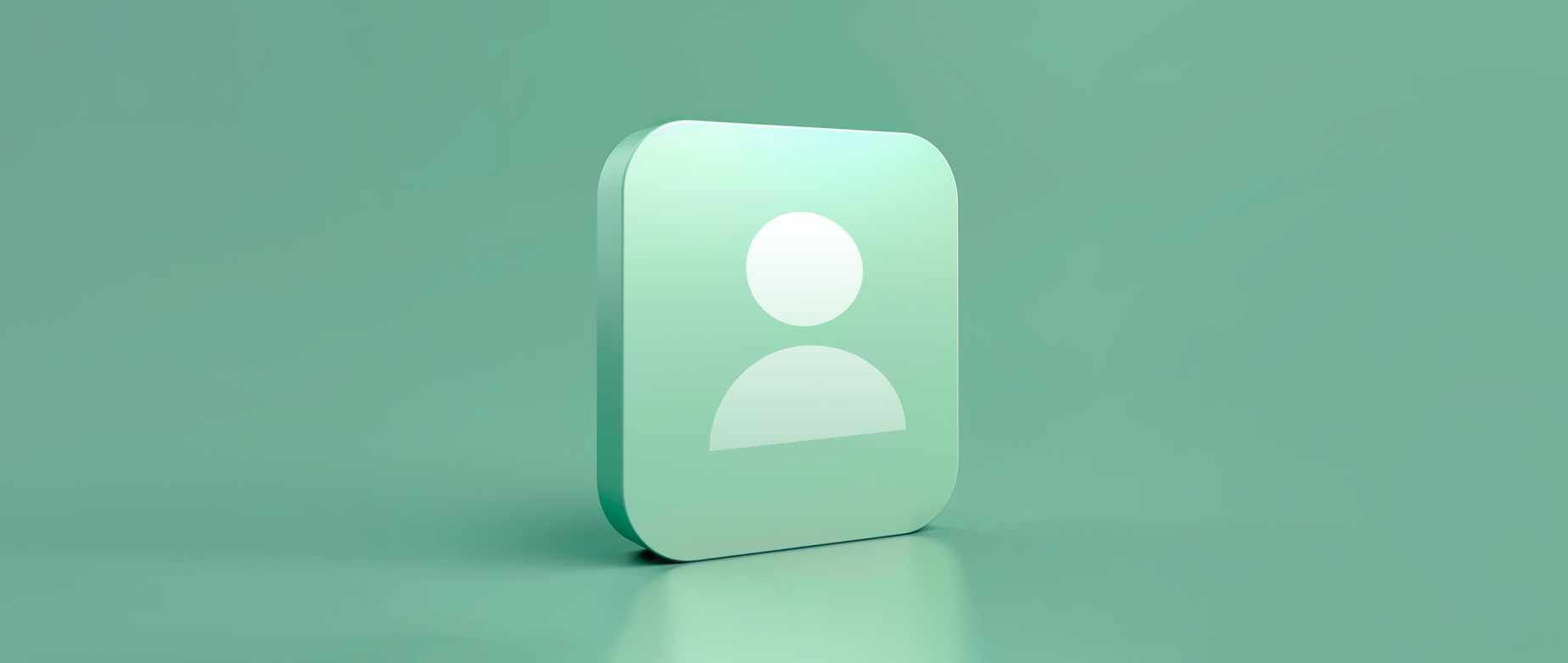 A tile with a profile icon on a green background.