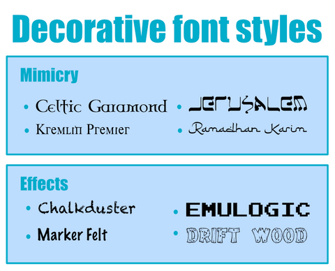 decorative fonts