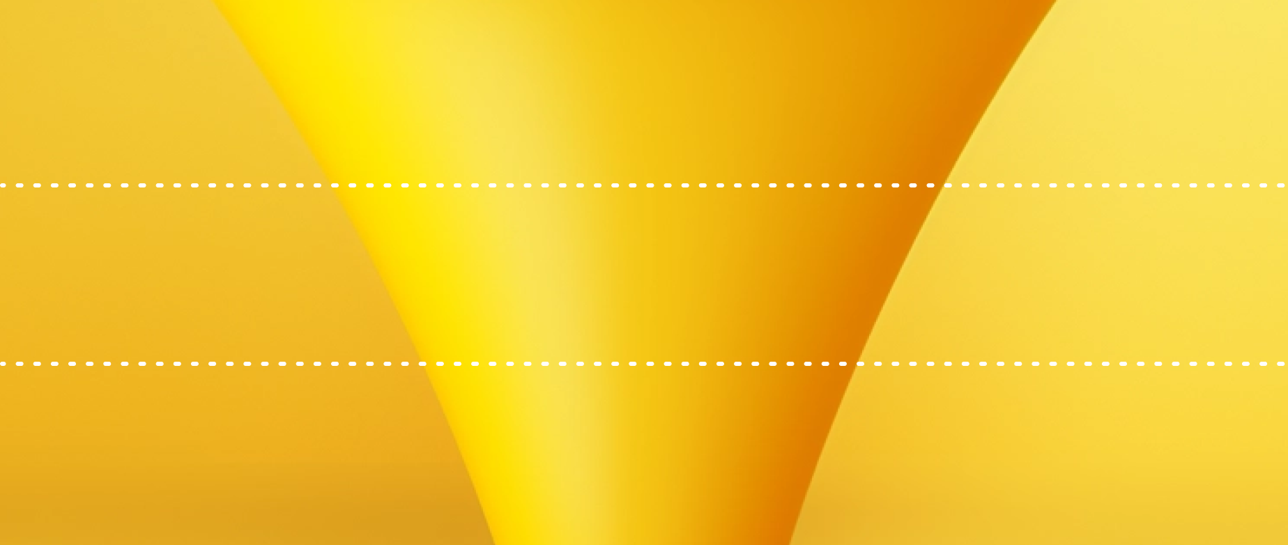 A yellow funnel with dotted yellow lines across the image on a yellow background.