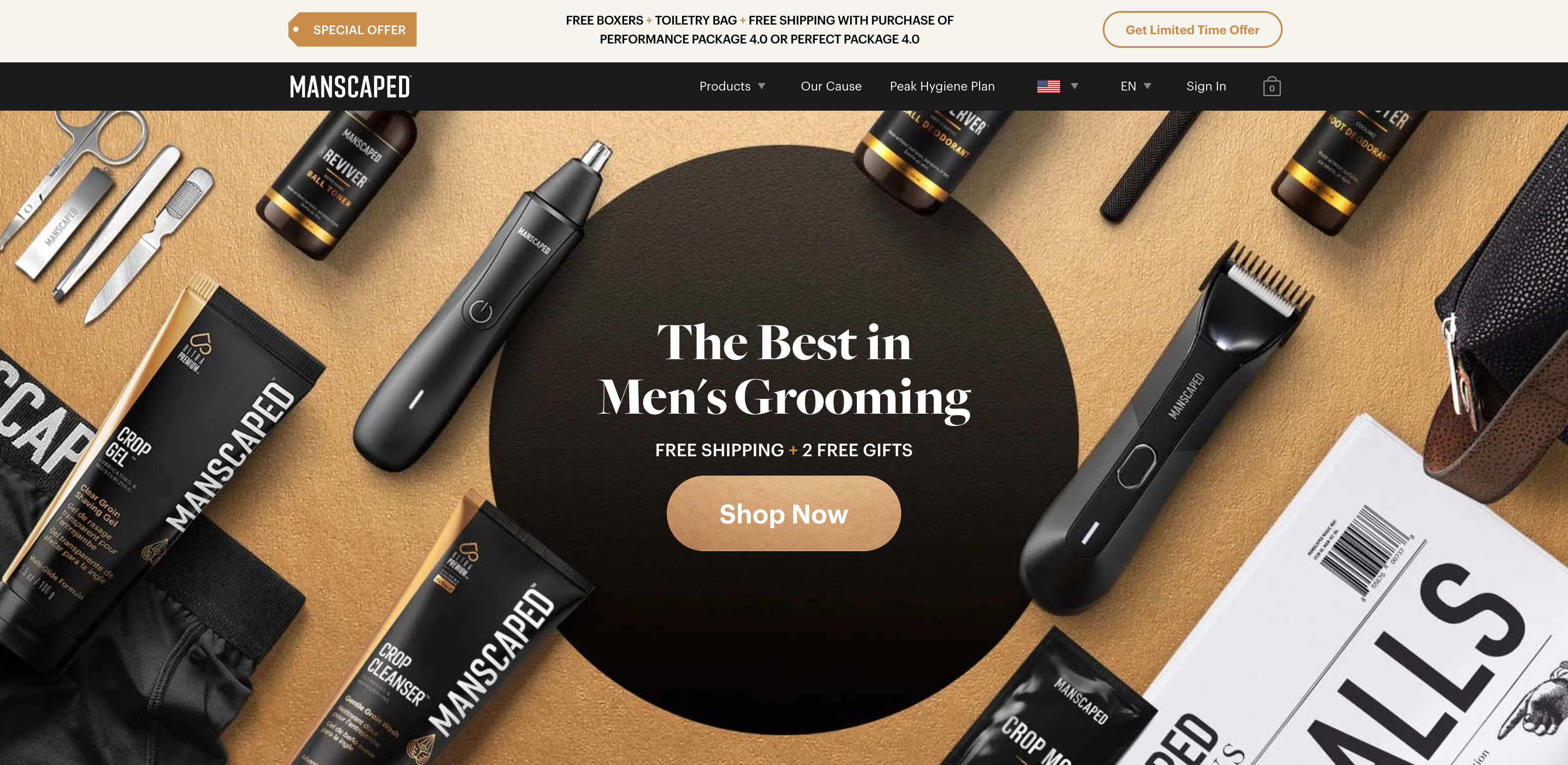 exemplo de branding de domínio: manscaped.com