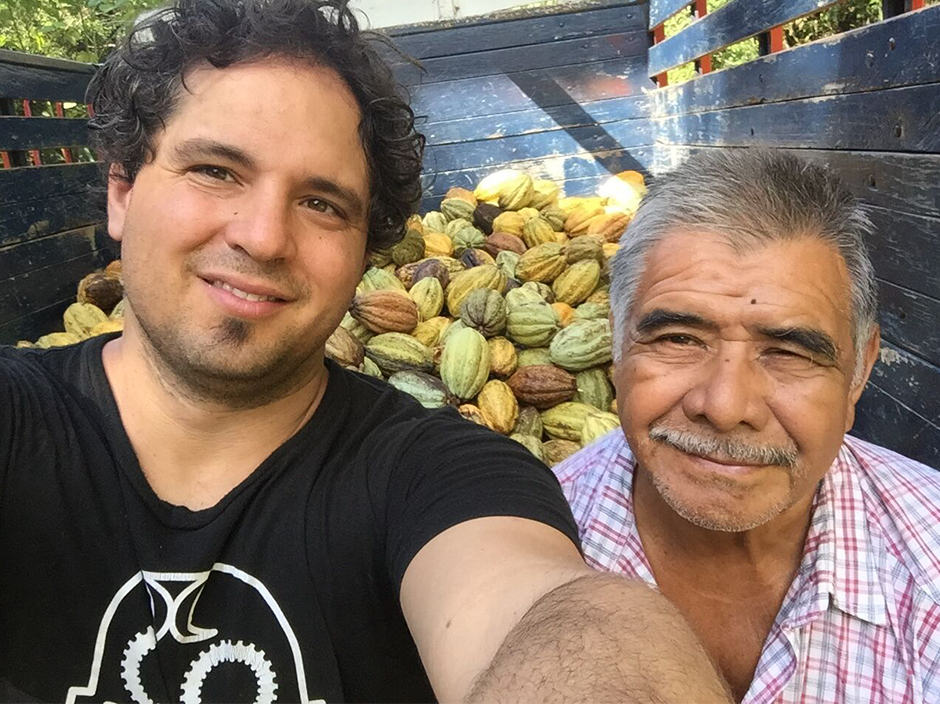  Michael Sacco, along with Don Flor, one of the farmers in Mexico who works directly with ChocoSol