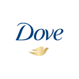the dove beauty logo, which is blue, curvy, and incorporates the dove