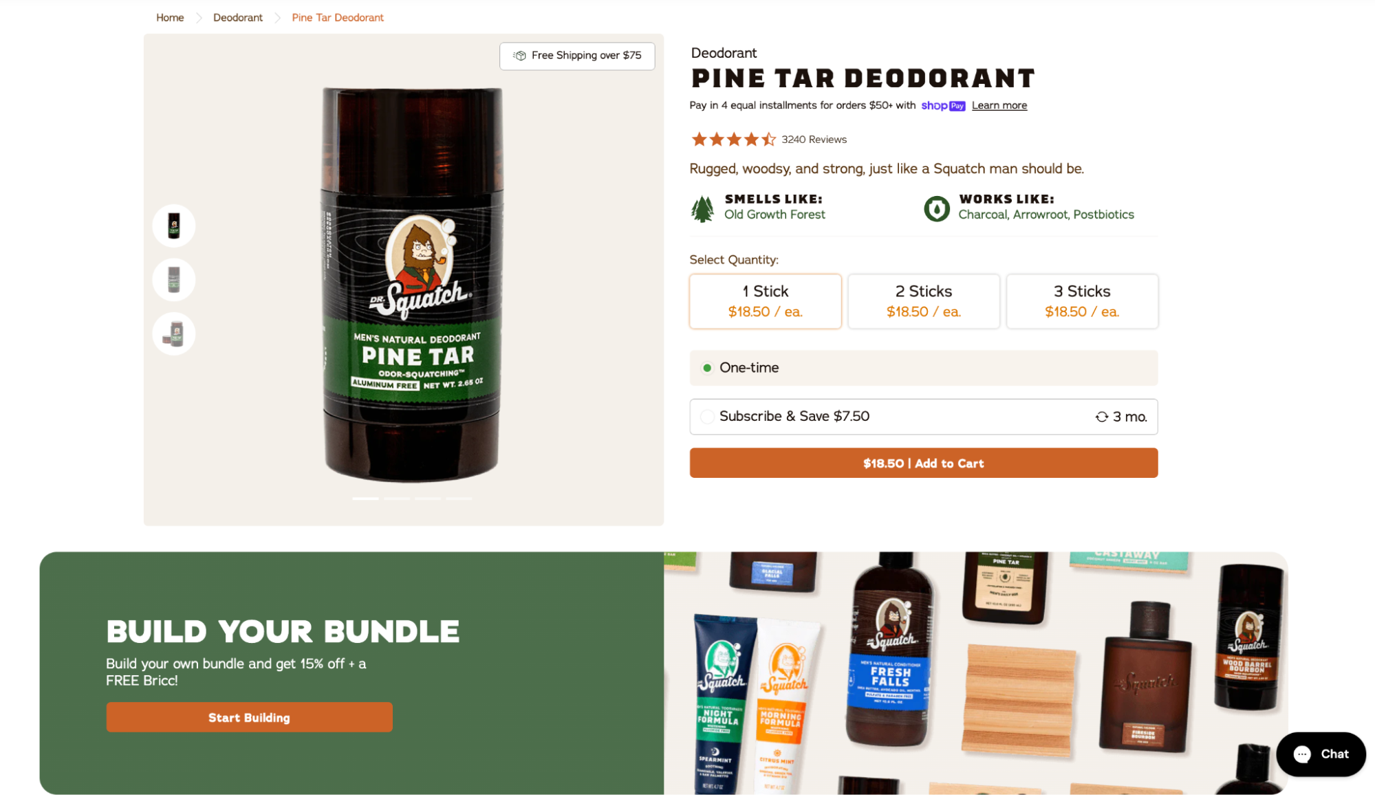 Dr. Squatch’s product pages are designed to persuade shoppers to purchase multiple products per visit.