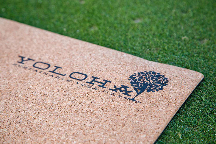 A cork yoga mat