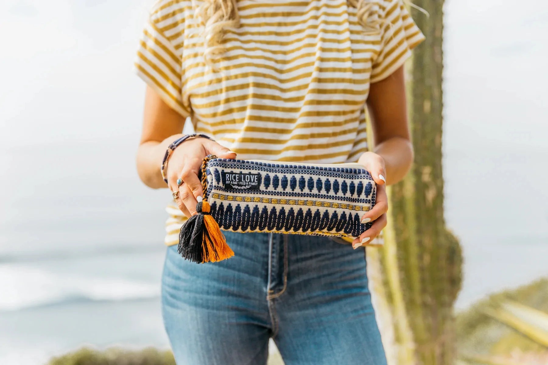 Woman holding a pencil case