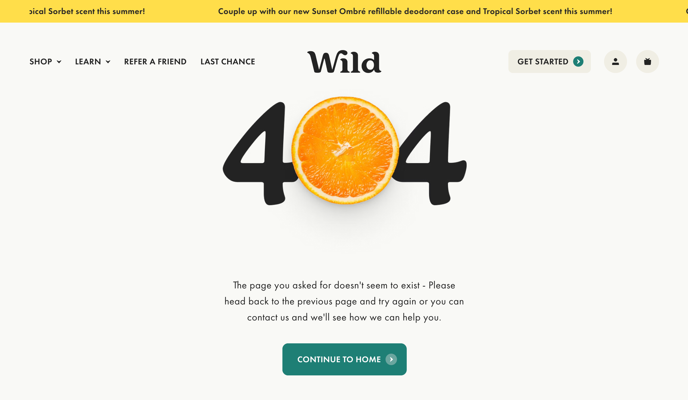 Ecommerce 404 page for online business Wild