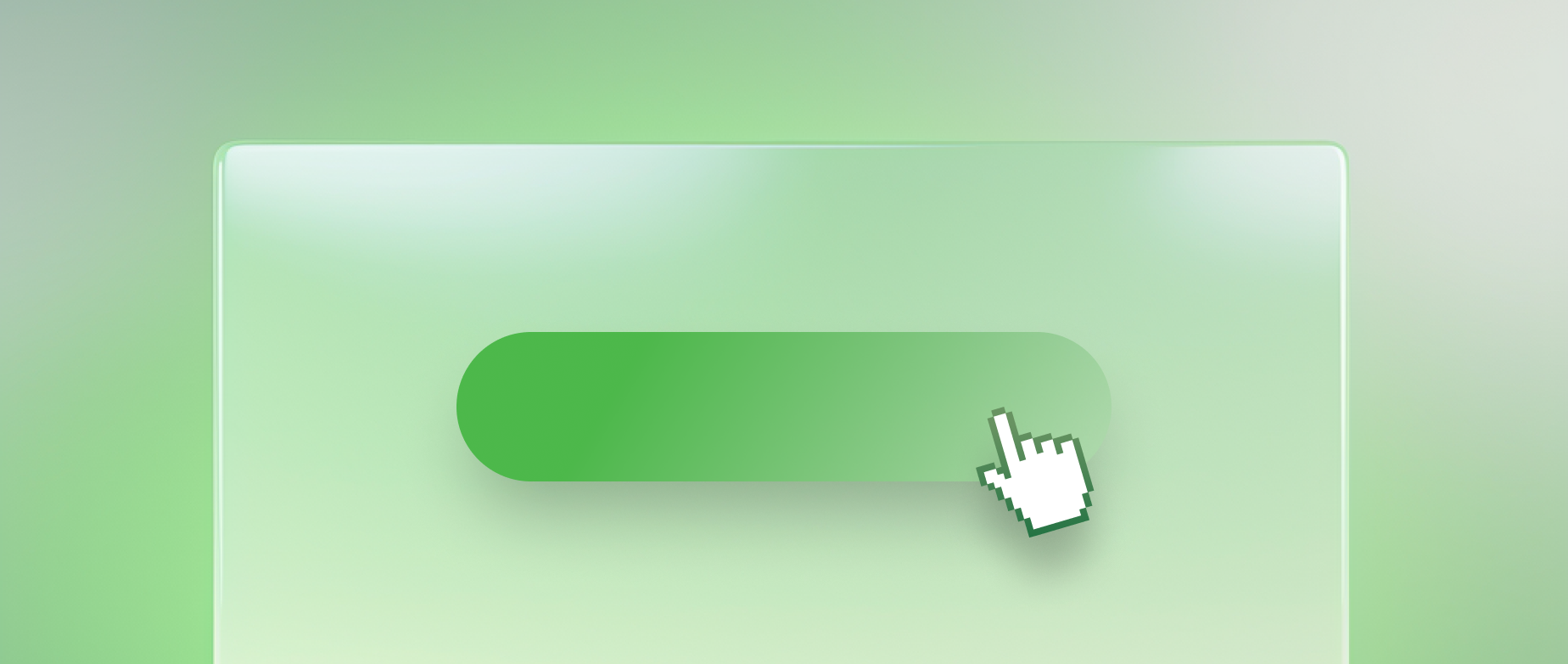 Abstract illustration of a call-to-action button with a mouse pointer.