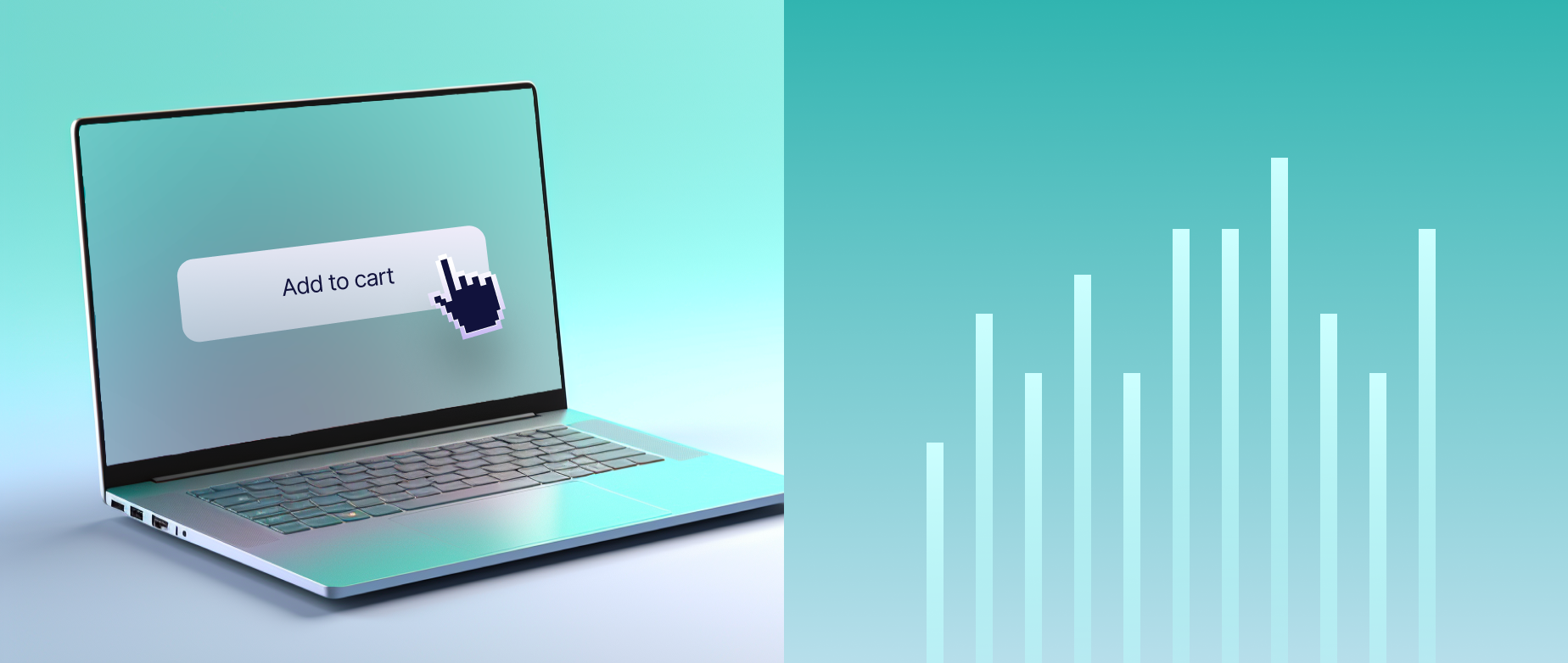 Image of computer and graph representing ecommerce metrics