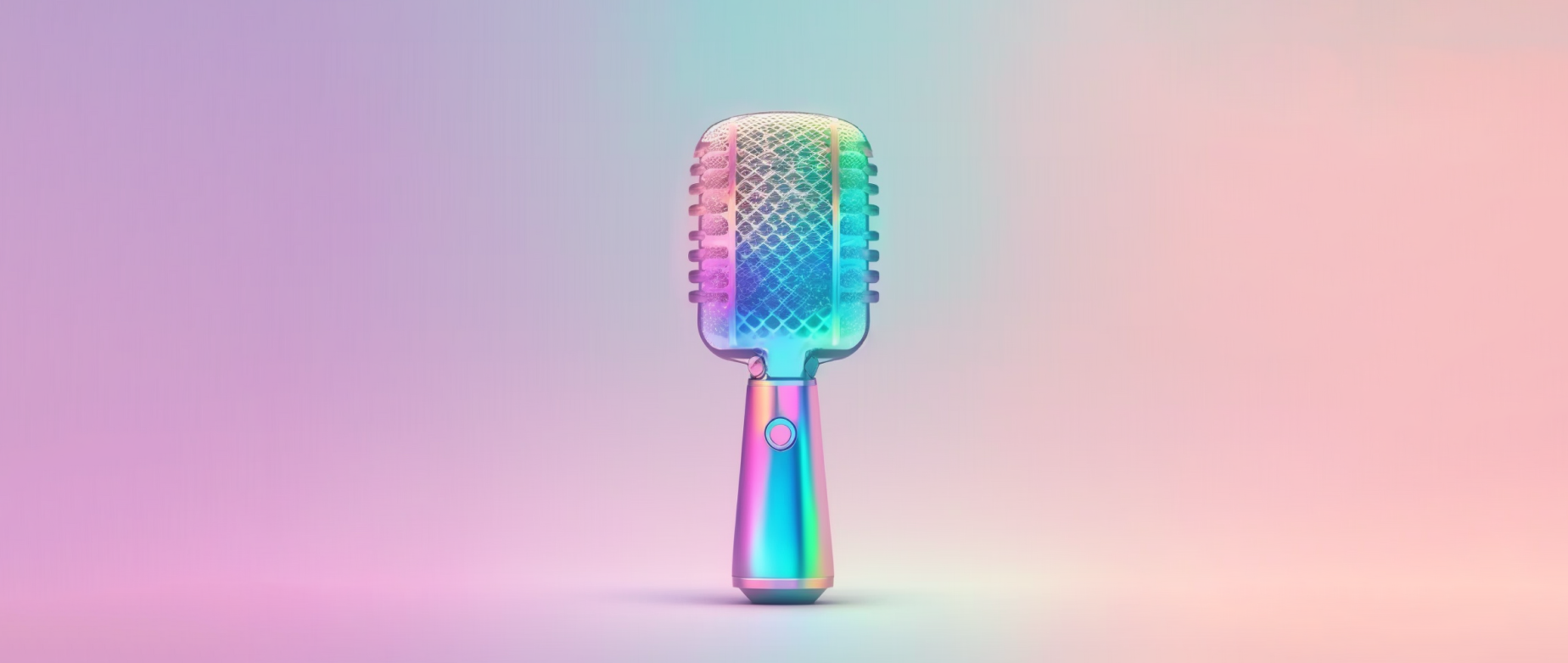 shiny old-fashioned microphone on a pink ombre background