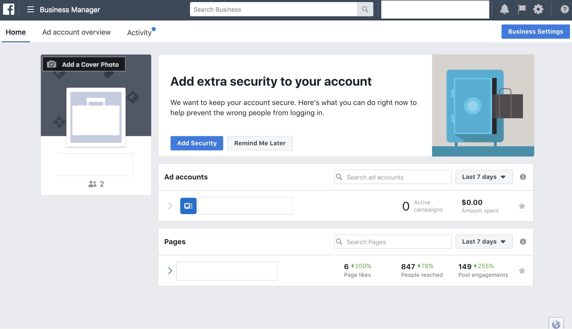 setting up facebook business manager