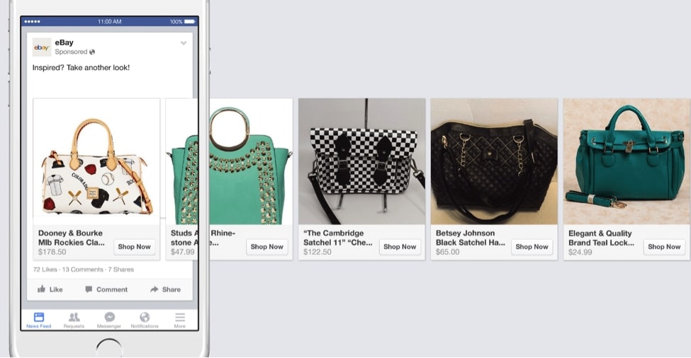 Facebook retargeting advertentie voorbeeld