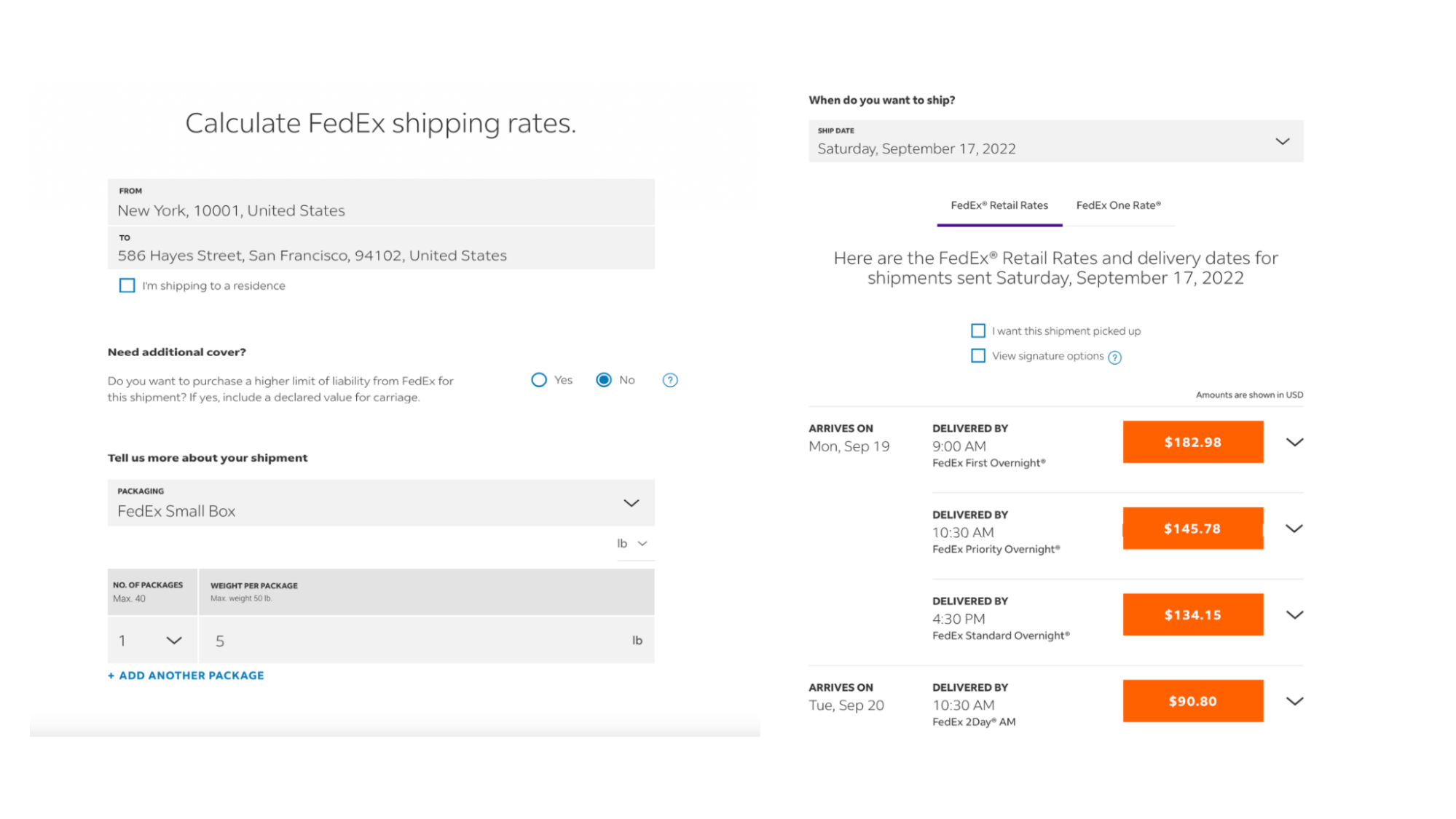 fedex shipping calculator