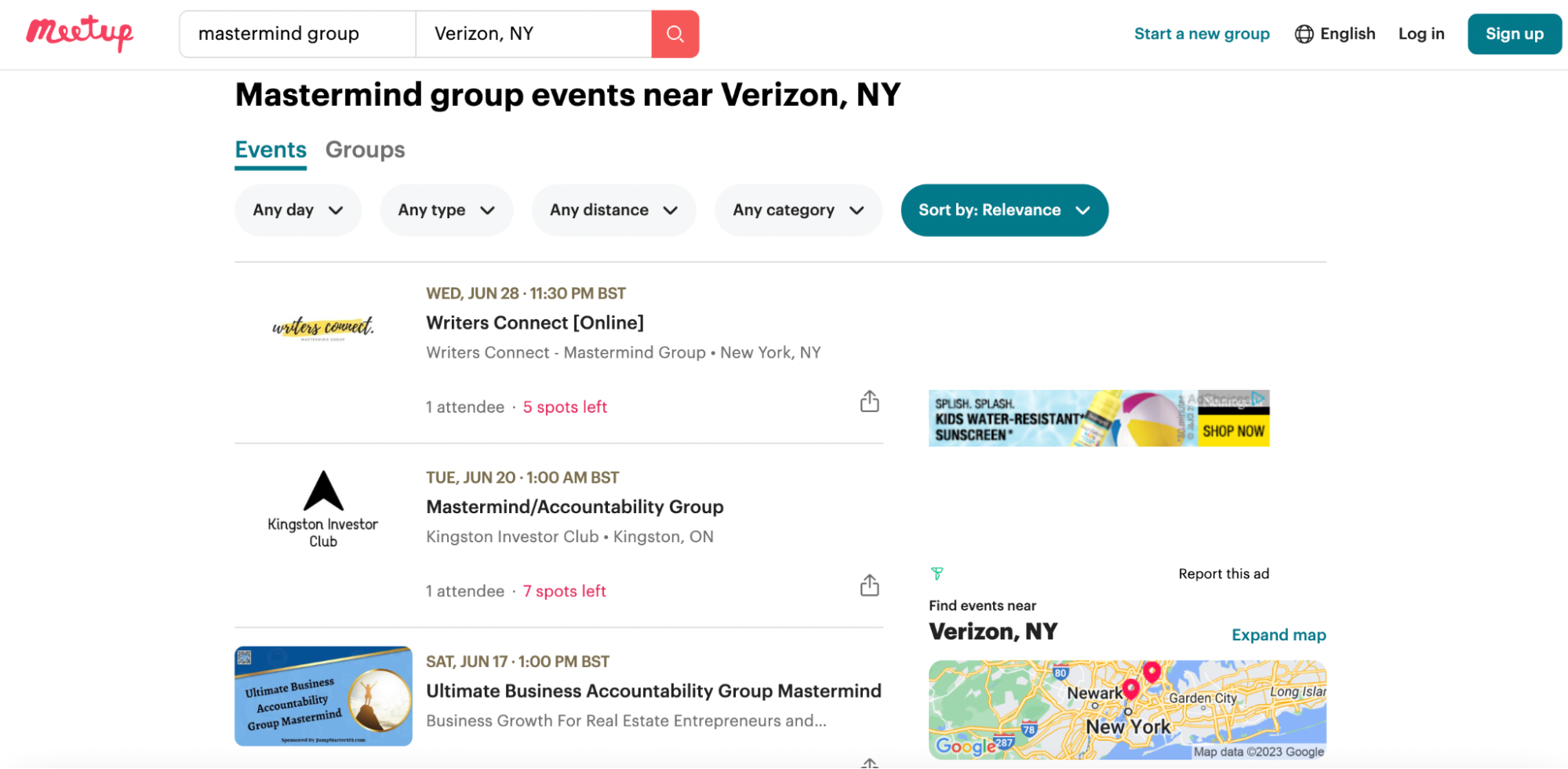 Mastermind events listings in Verizon, New York. 