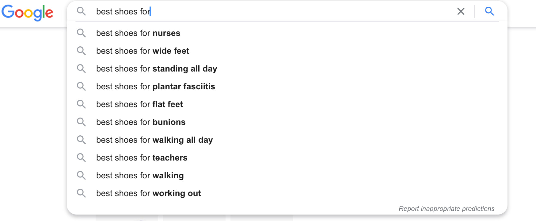 google suggestions