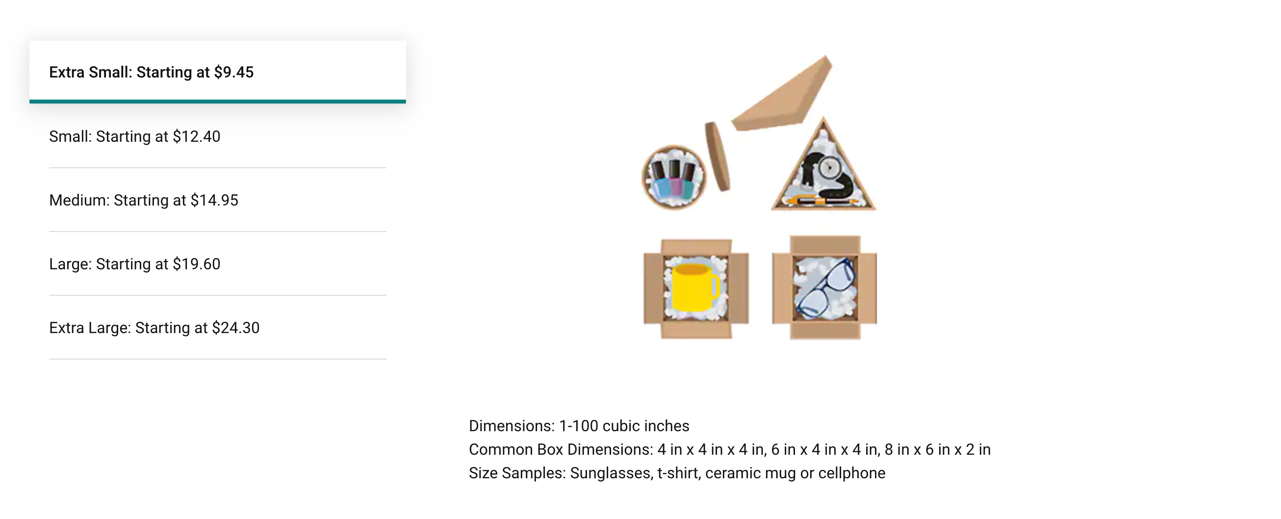 types of shipping: flat rate