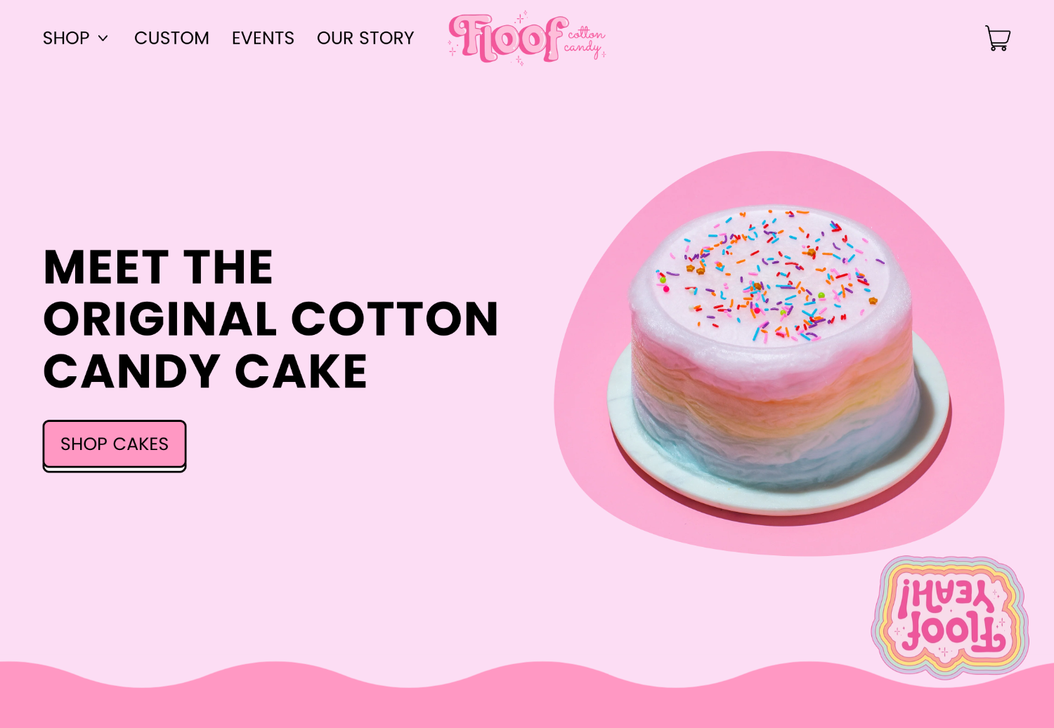 Homepage for Floof cotton Candy brand