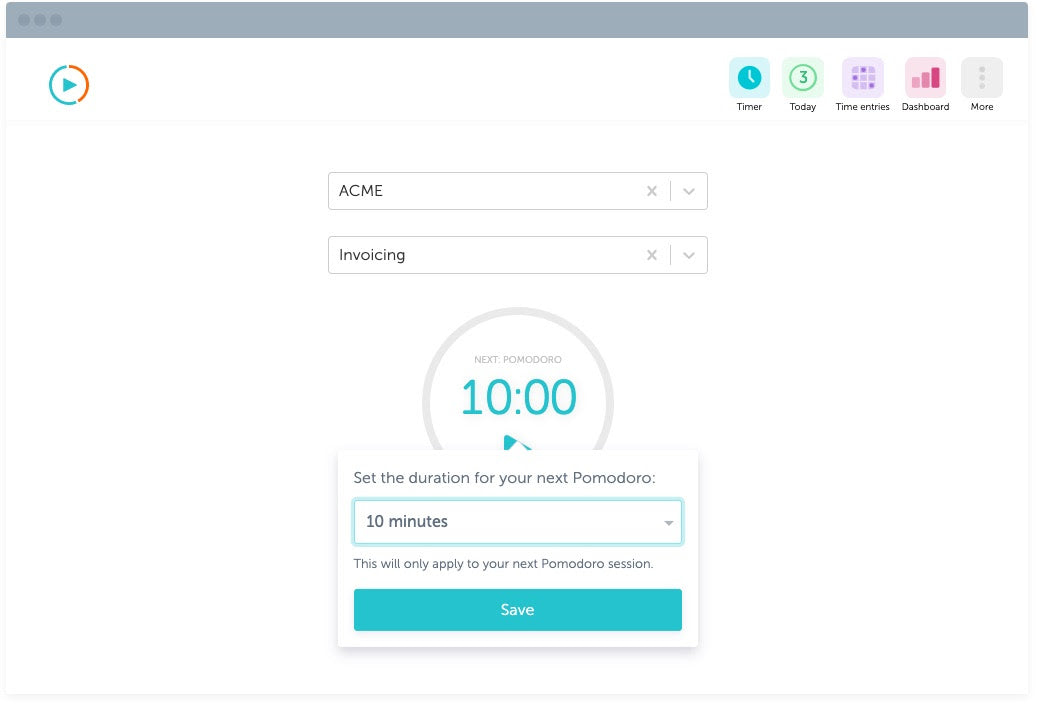 Image of FocusBooster dashboard