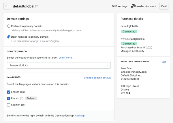 Use international domains to target specific markets