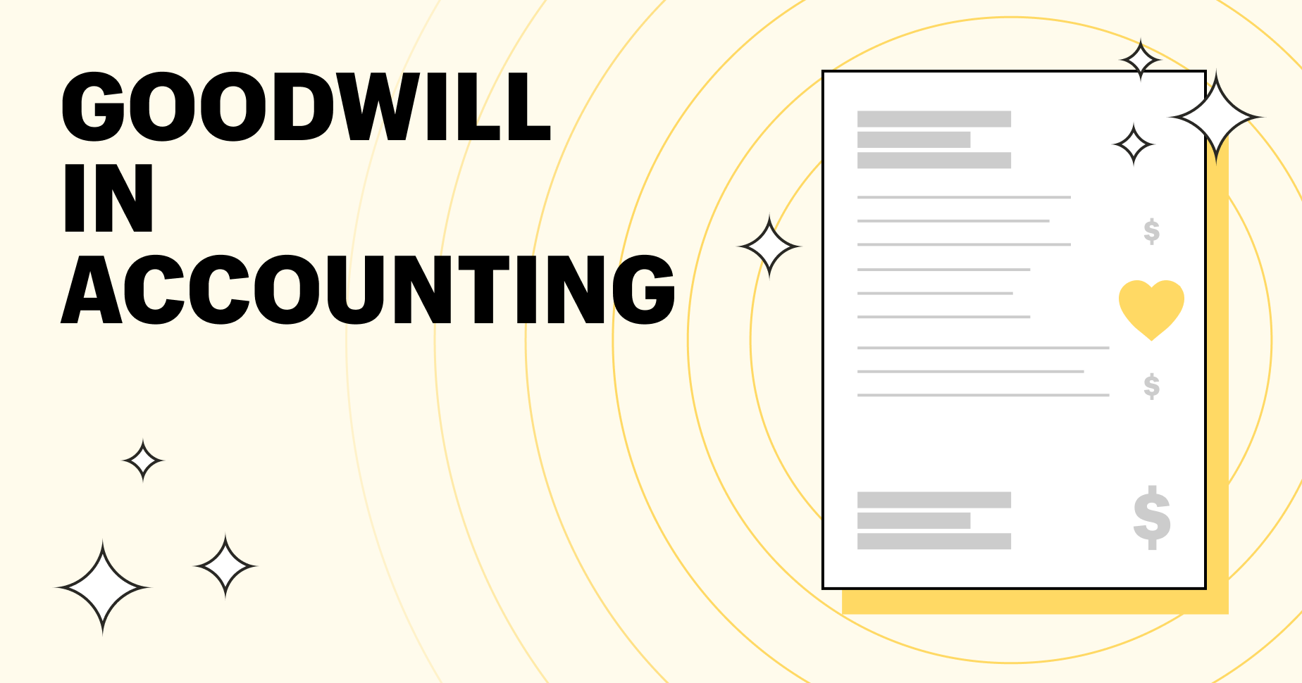 goodwill in accounting - a legal notepad and squiggles to indicate words