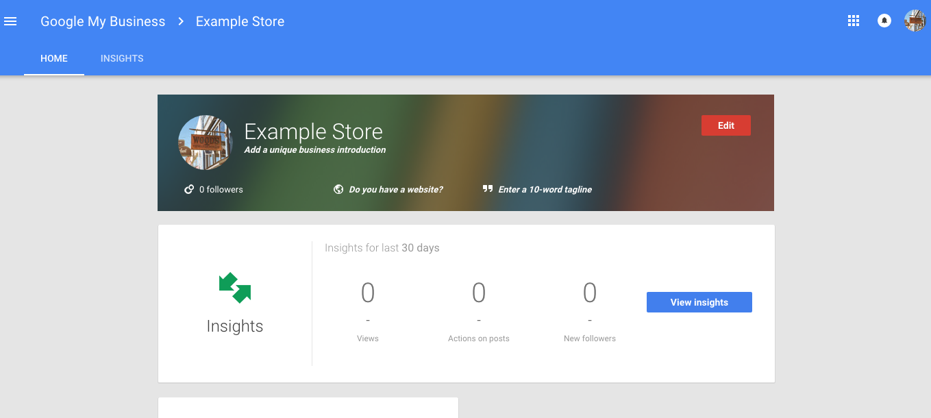 google my business store