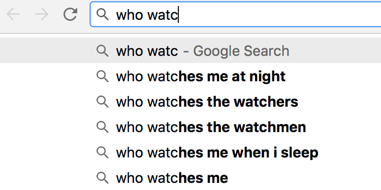 Google search suggest / autocomplete