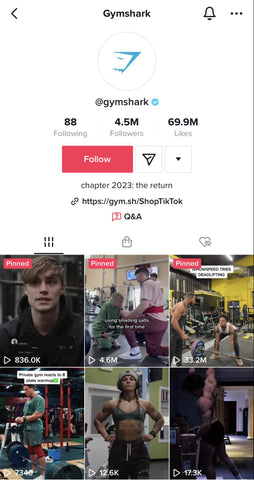 tiktok account for gymshark