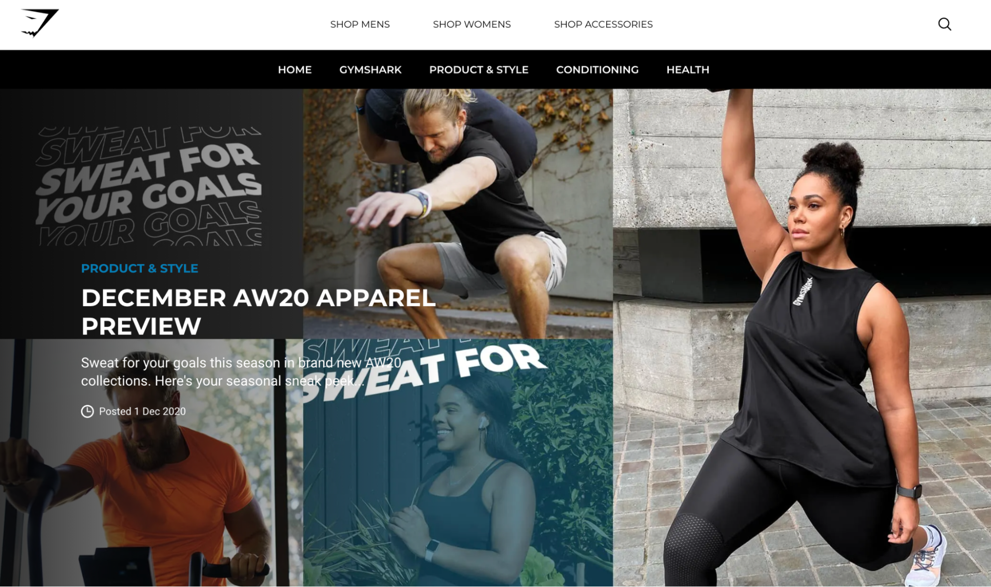 gymshark coming soon page example