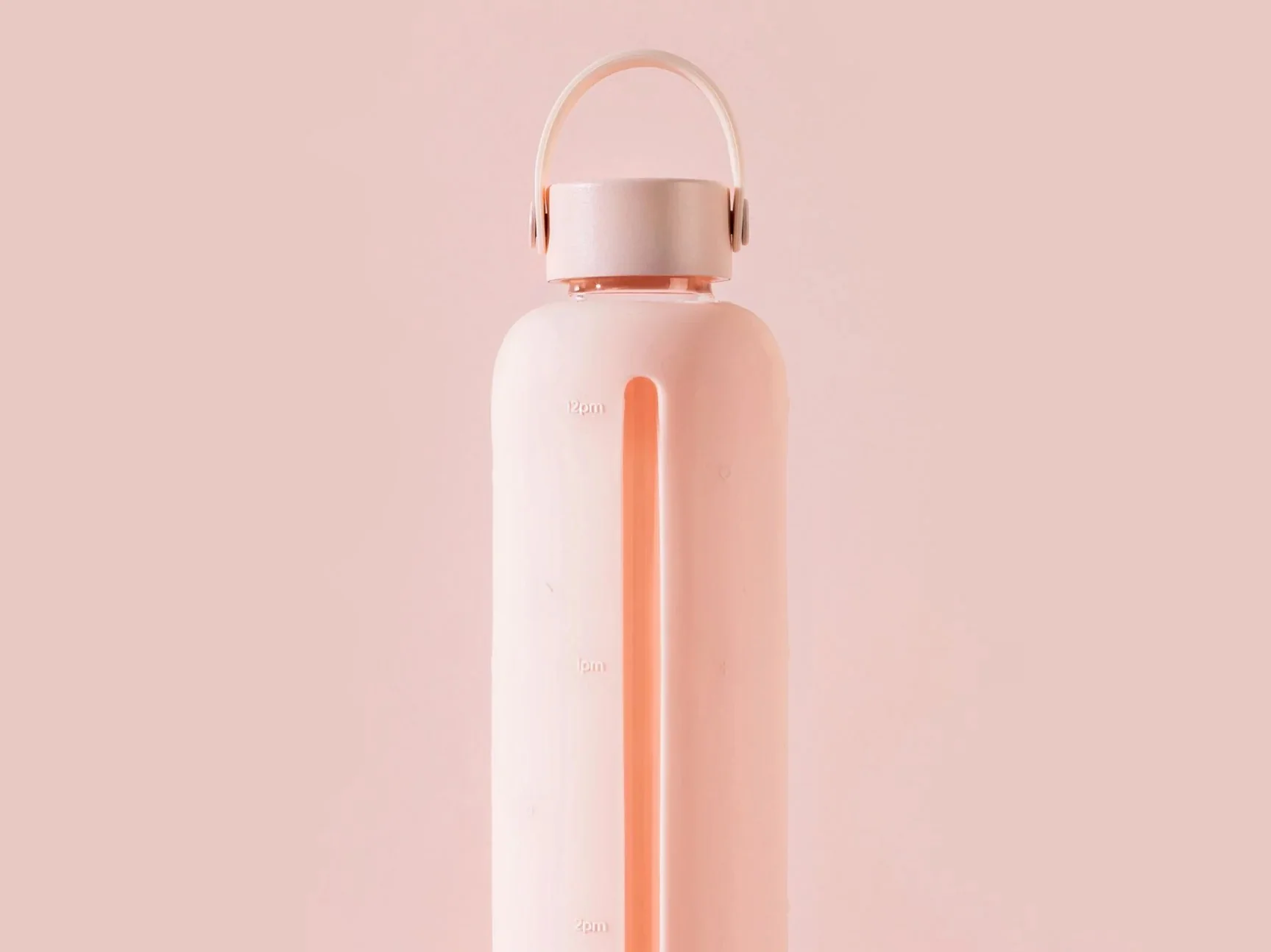 A pink Healthish water bottle