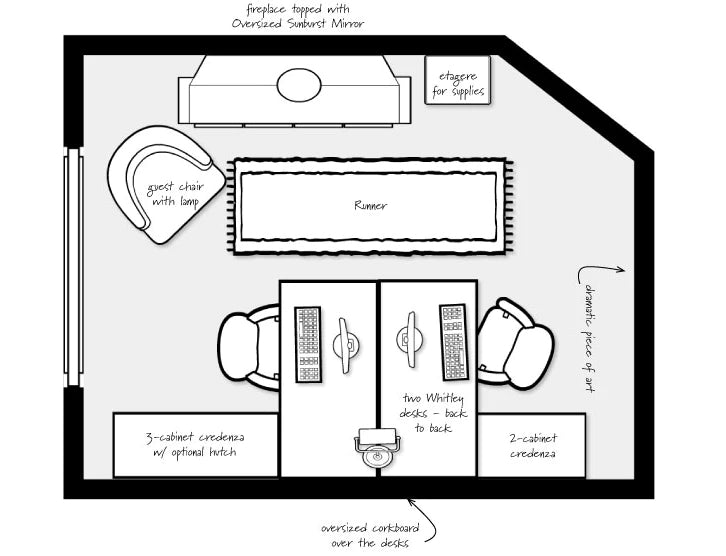 A simple floorplan for a home office design