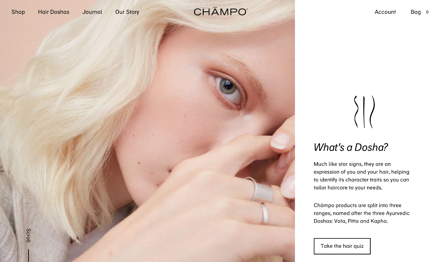 Homepage for the ecommerce website of brand Champo