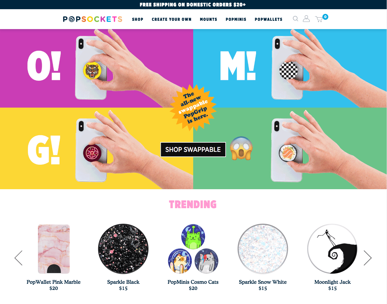 popsockets homepage design