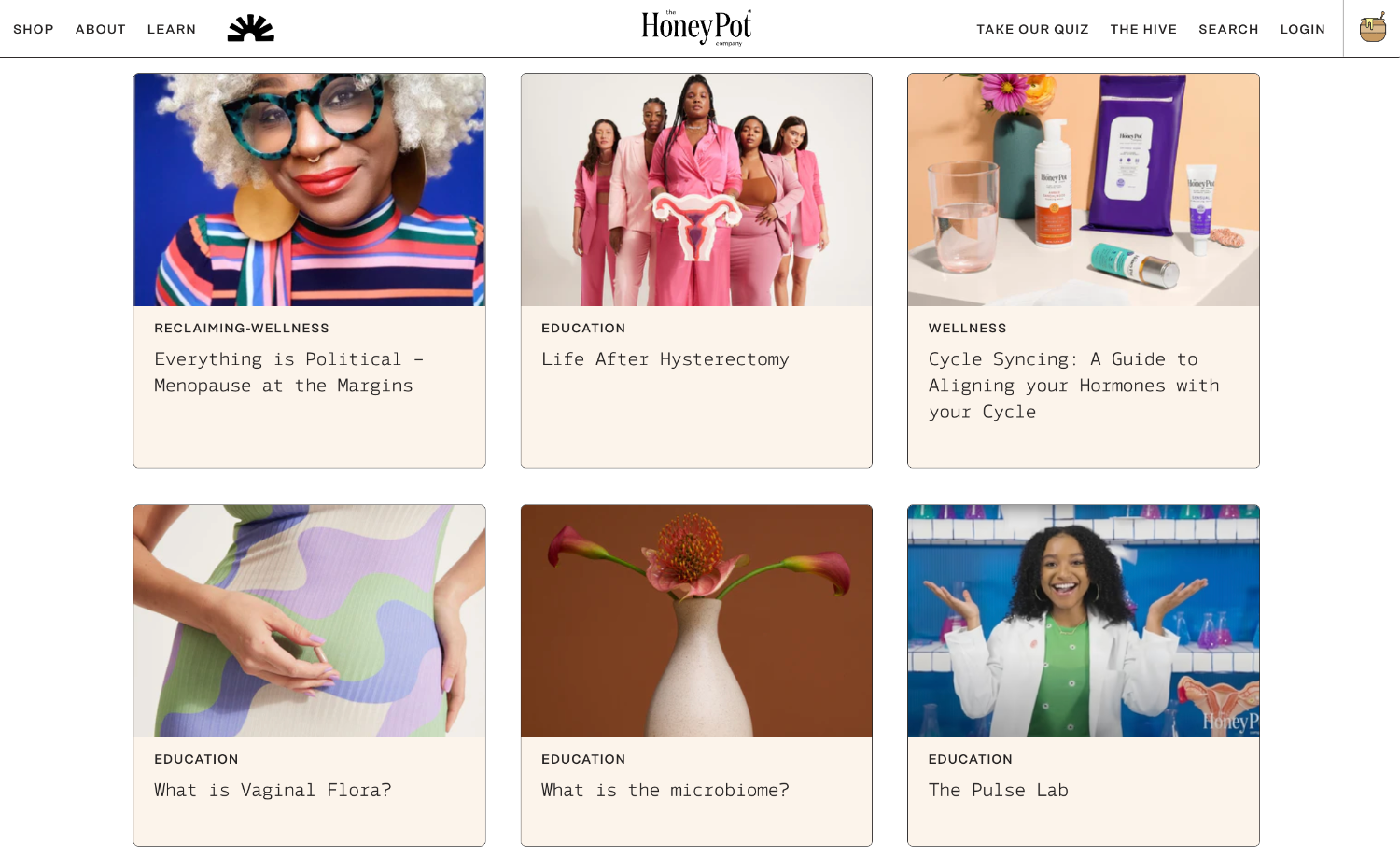 Content marketing example from the brand The Honey Pot