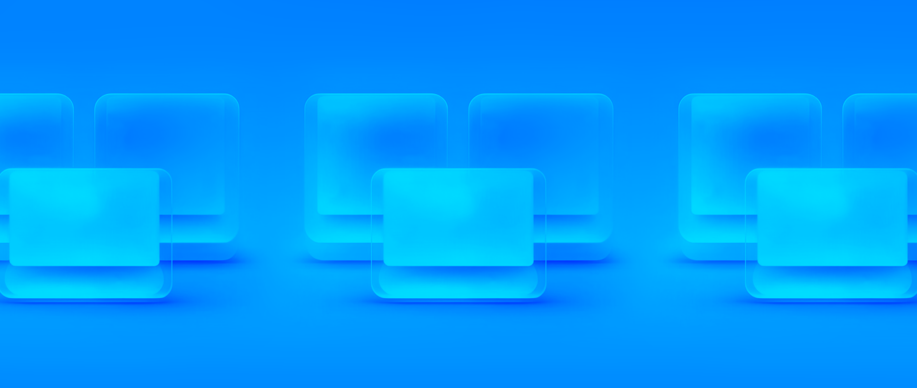 decorative squares on a blue background