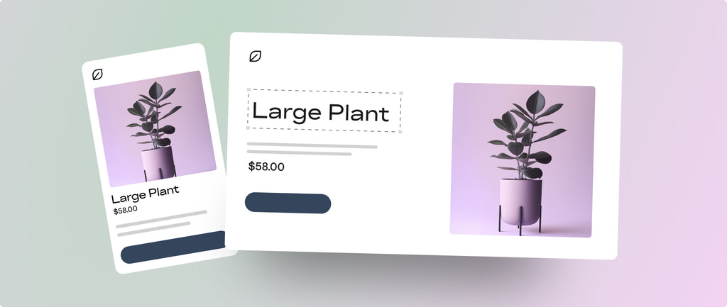 screenshots from a website selling a large plant: how to make website