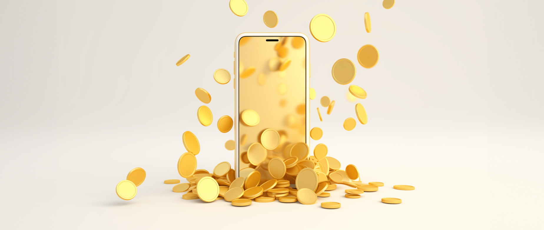 a phone with gold coins representing making money on snapchat