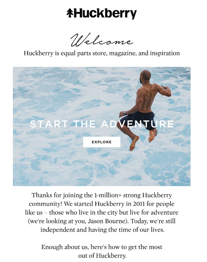 huckberry email campaign