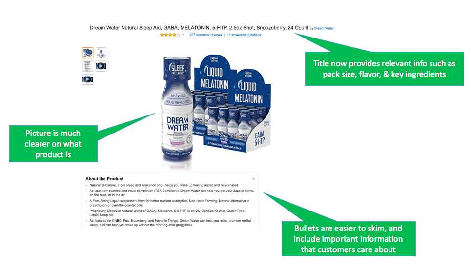 Screenshot of well-optimized Amazon listing
