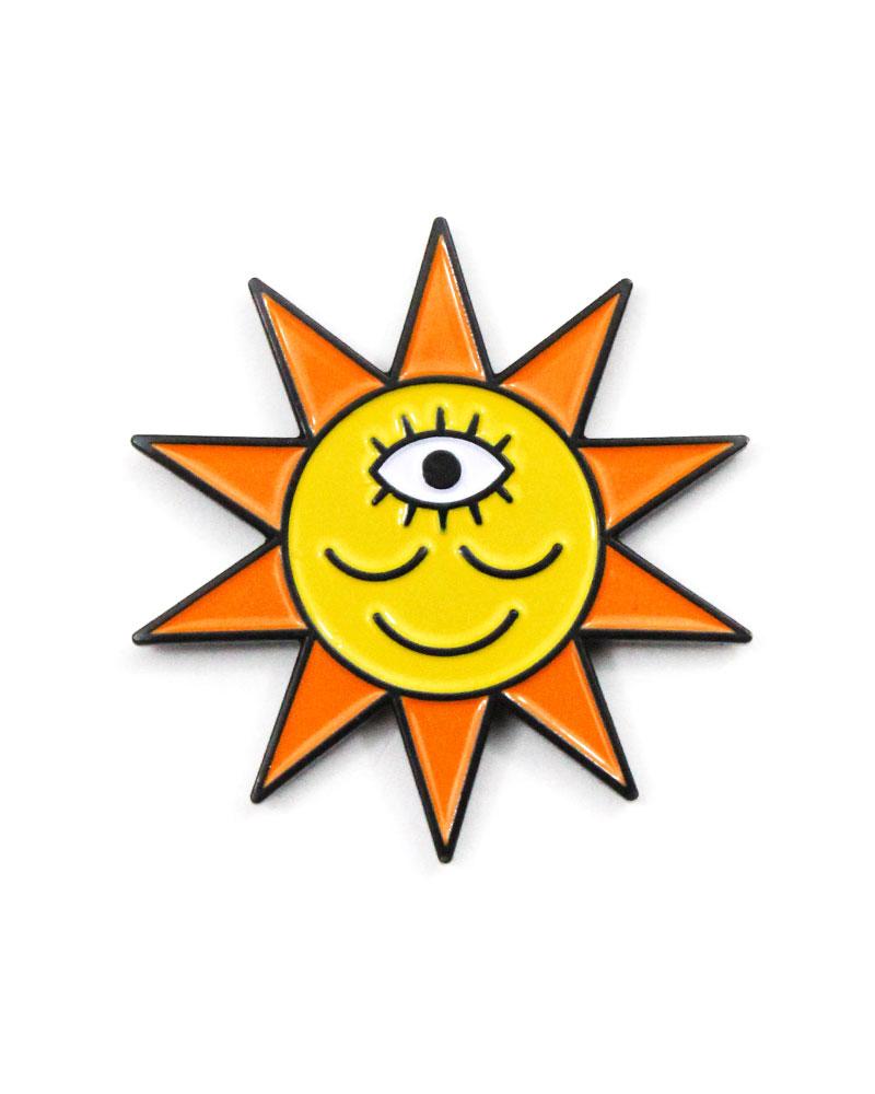 太阳光芒图形的软珐琅徽章