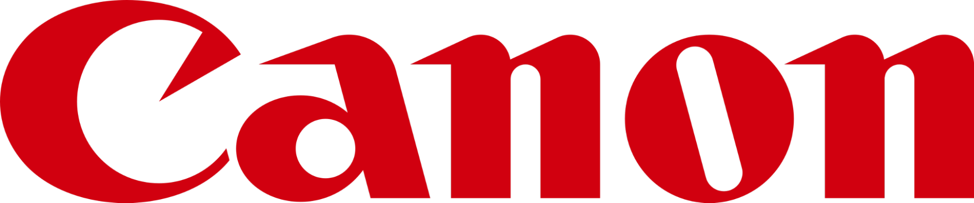 The Canon logo is written out in a bold, red font