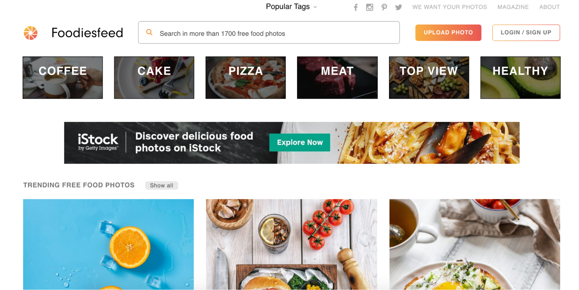 Siti con immagini gratuite per uso commerciale: FoodiesFeed