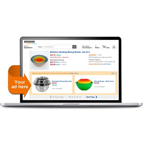 Desktop ad placement on Amazon