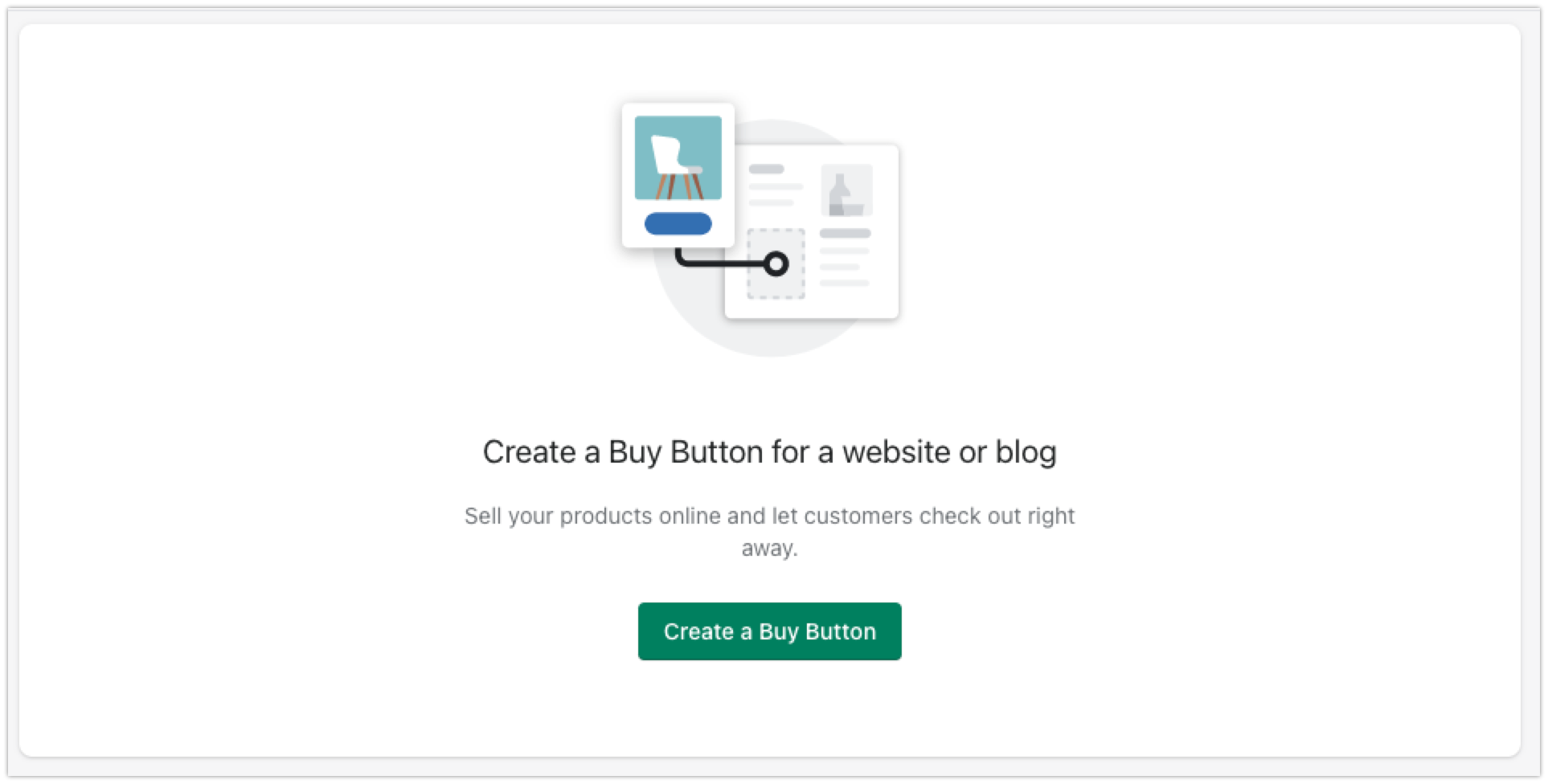 Create a Buy Button screen in the Shopify Admin