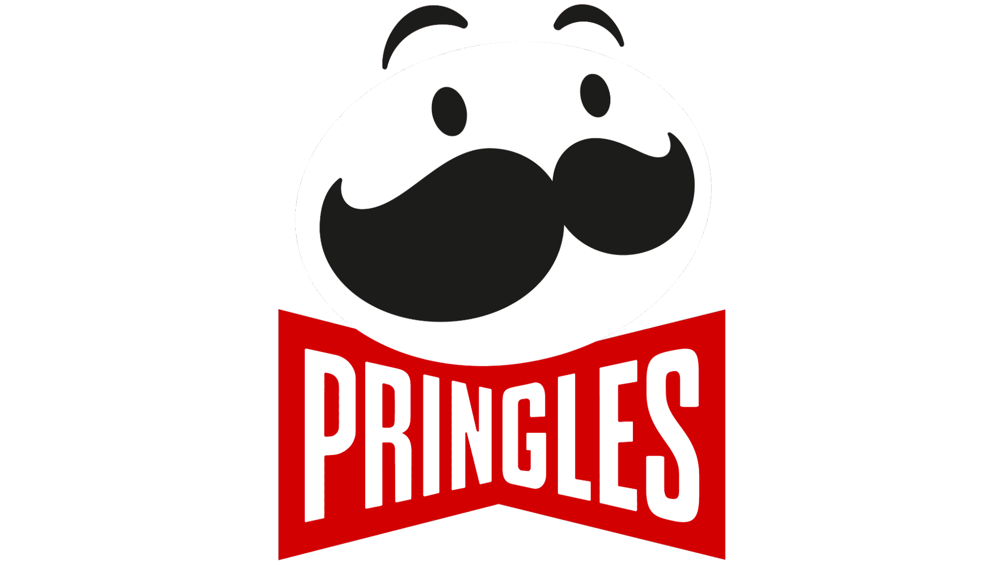 The Pringles logo includes the brand name and a stylized version of the Pringles character with mustache