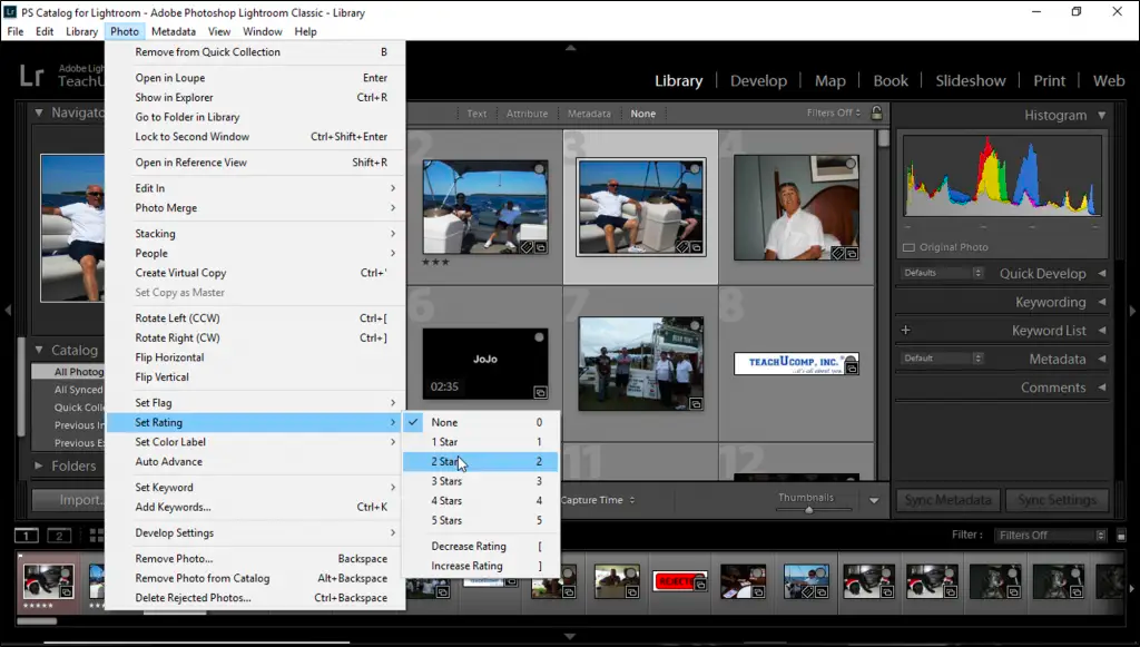 How to add a star rating to images in Lightroom.