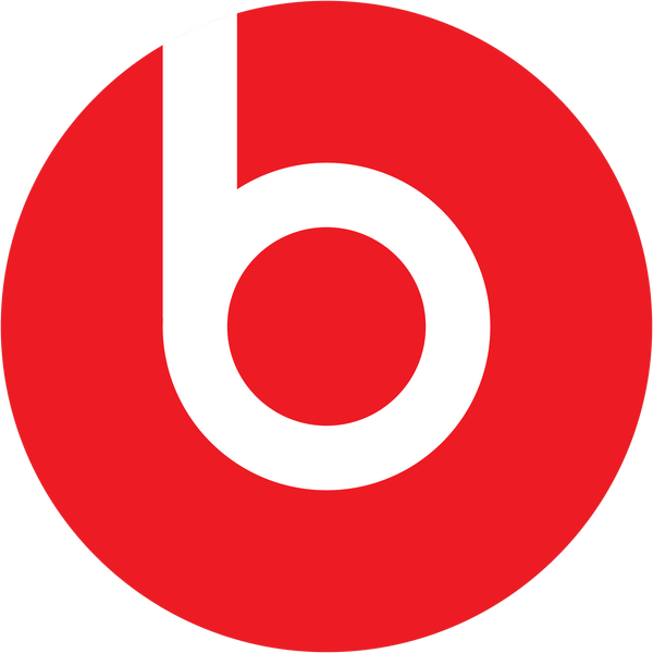 The Beats logo features a bright red circle with a white lowercase b inside