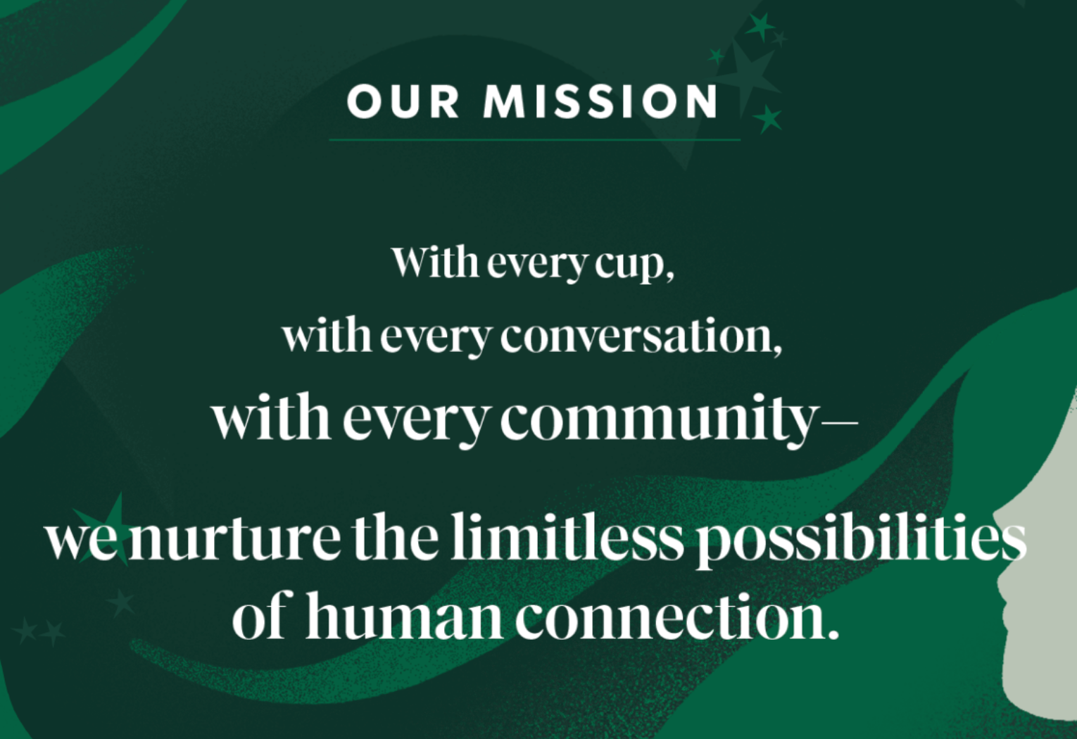 screenshot of Starbucks mission statement