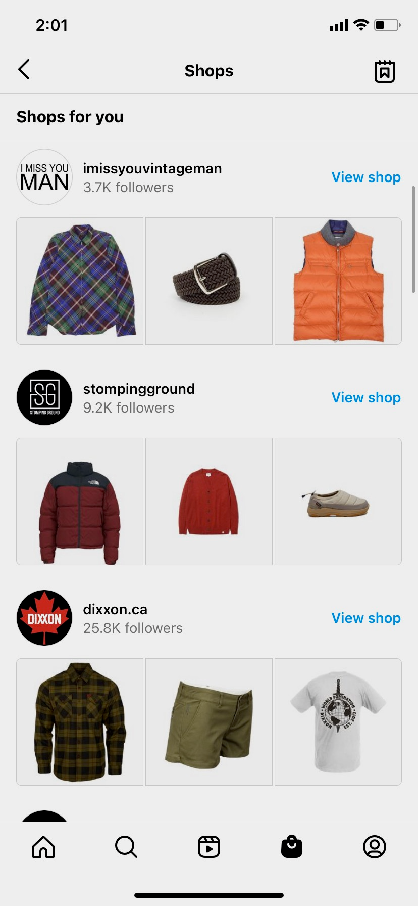 instagram-shops-for-you-section