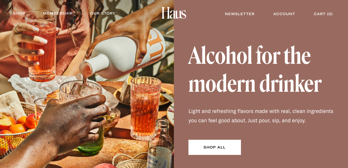haus-cover-photo-featuring-products-caption-reads-alcohol-for-the-modern-drinker