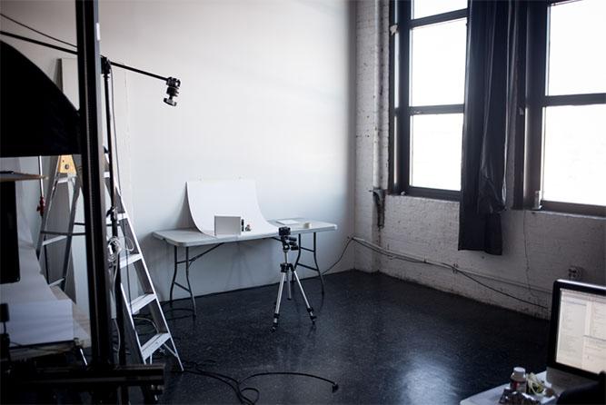 Ein Studio, um Zuhause Produkte zu fotografieren.