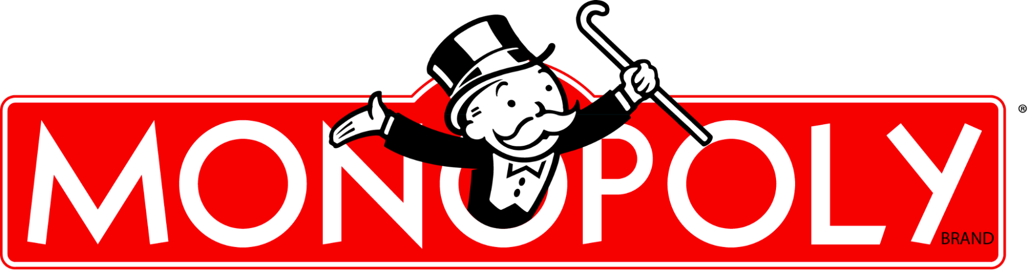 The Monopoly logo includes the brand name with the brand’s mascot in a top hat and holding a cane